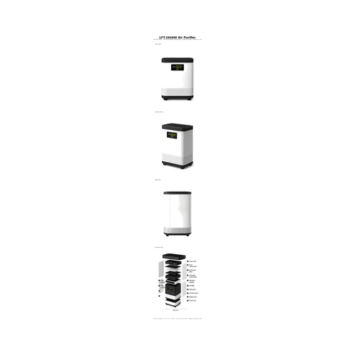 LFT-264AW Household electrostatic air purifier, air cleaner with electrostatic filter and TPA Cleaning Module view 3