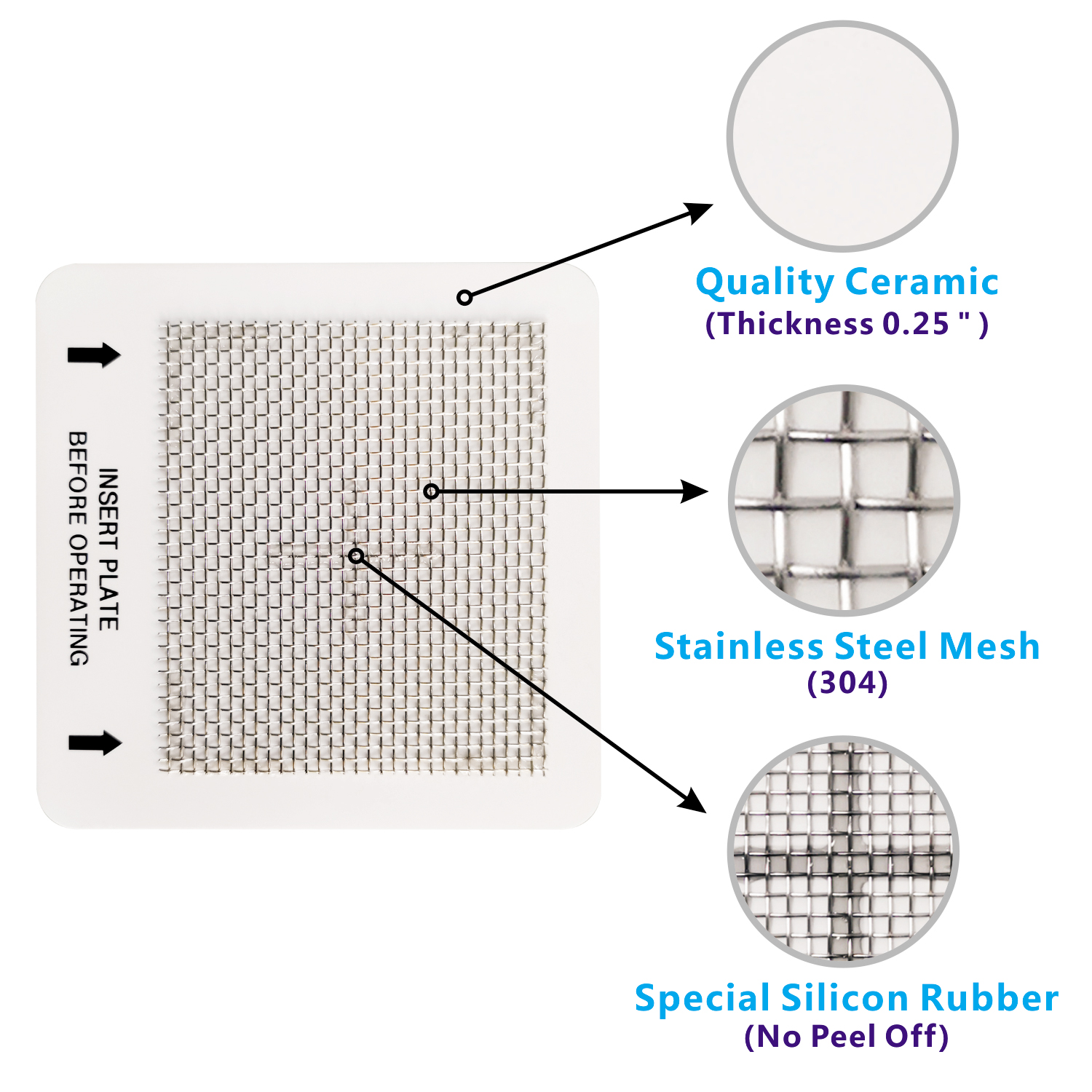 Universal Ceramic Ozone Plates for Generic Ozone Generators Washable Purification Air Purifier, 4.5" x 4.5" Inches Replacement Ozone Plates (2Pack) view 4