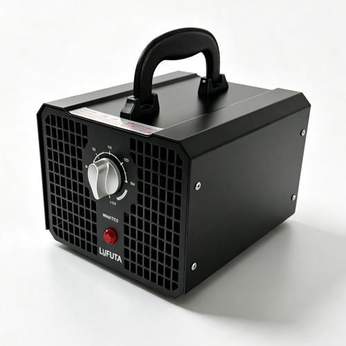 LFT‑150LB ozone machine mechanical timer knob close‑up, 0‑180 minutes safety timing control